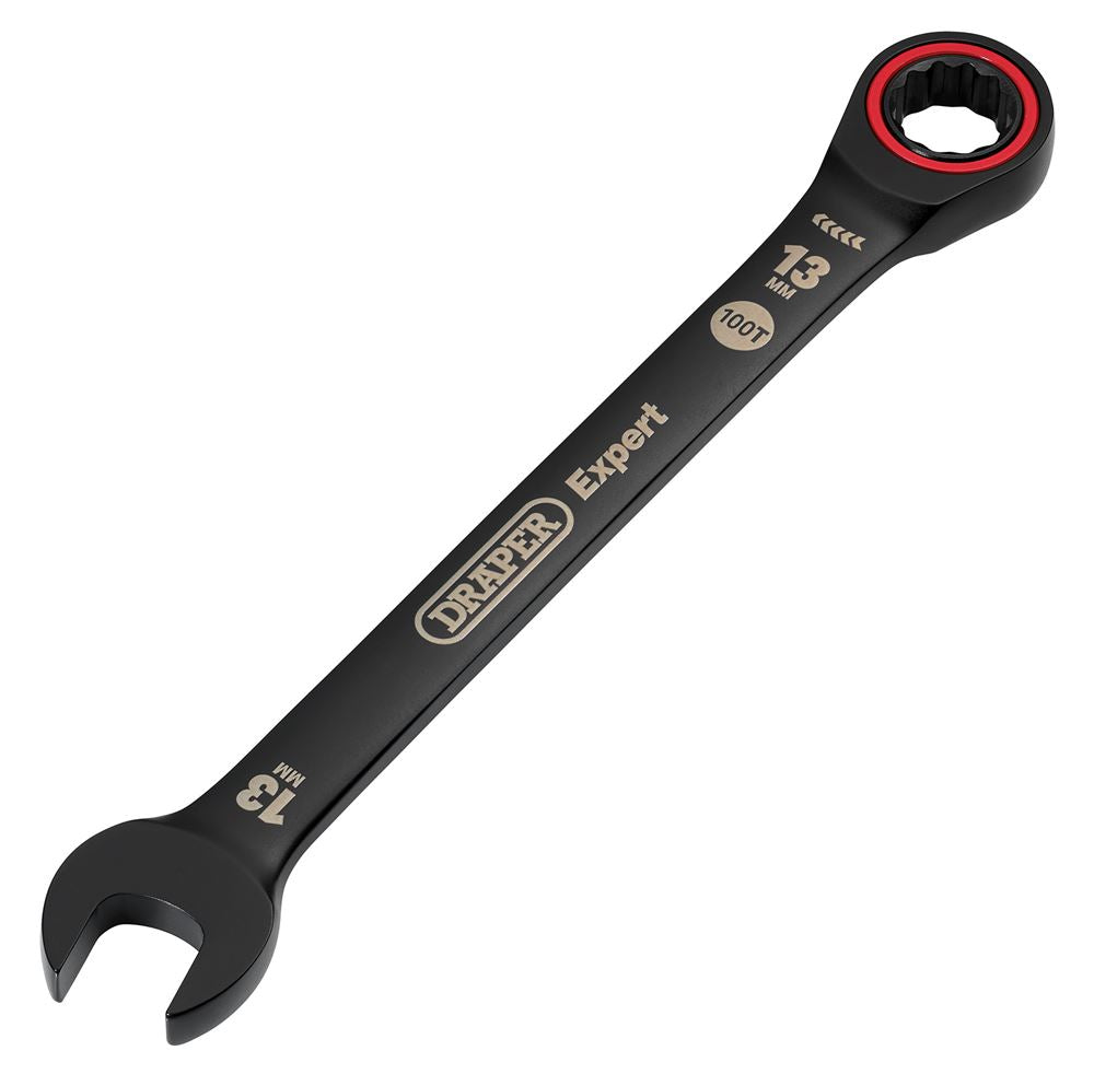 Draper 13.0MM RATCHETING SPANNER 03884 HI-TORQ® Metric Ratchet Combination Spanners, Black