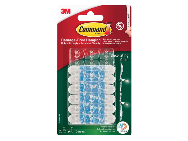 Command� 17026H-AW Clear Outdoor Decorating Clips (Pack 20)