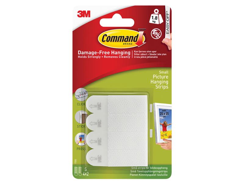 Command� 17202 Picture Hanging Strips, Small (Pack 4)