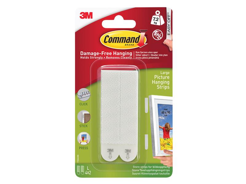Command� 17206 Picture Hanging Strips, Large (Pack 4)