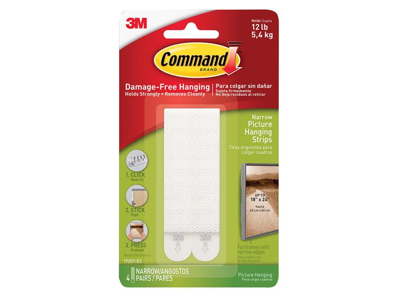 Command� 17207 Narrow Picture Hanging Strips (Pack 4)