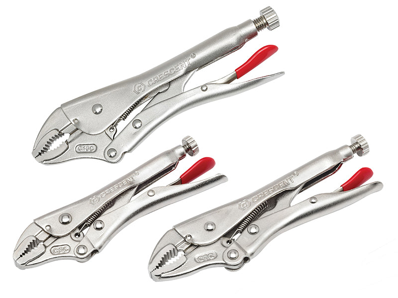 Crescent� CLP3SETN Curved Jaw Locking Pliers with Wire Cutter Set 3 Piece