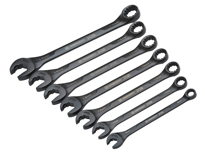 Crescent� CX6RWM7 X6� Open End Ratcheting Spanner Set, 7 Piece