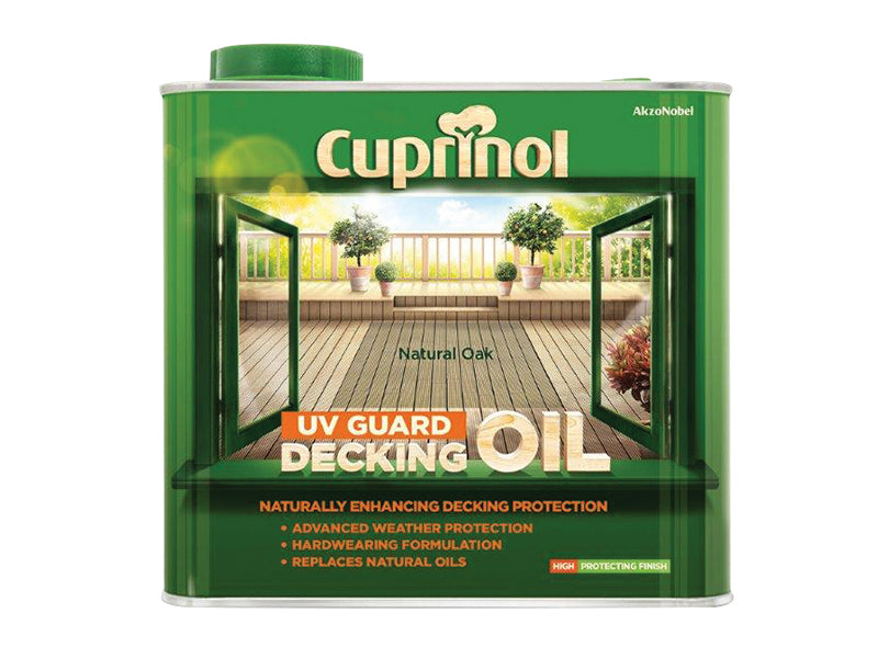 Cuprinol 5122411 UV Guard Decking Oil Natural Oak 2.5 litre