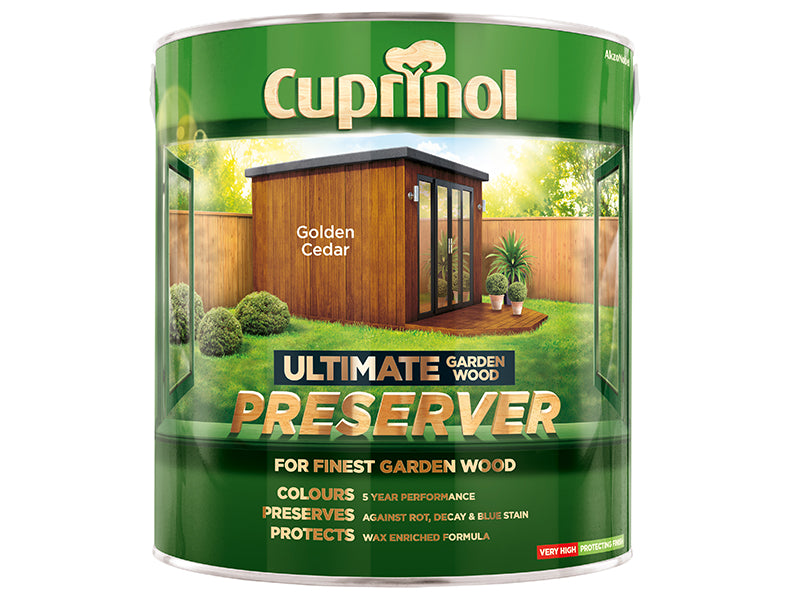 Cuprinol 5206088 Ultimate Garden Wood Preserver Golden Cedar 4 litre
