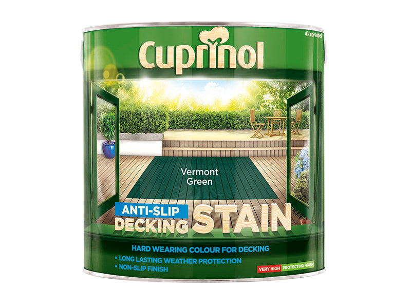 Cuprinol 5083458 Anti-Slip Decking Stain Vermont Green 2.5 litre