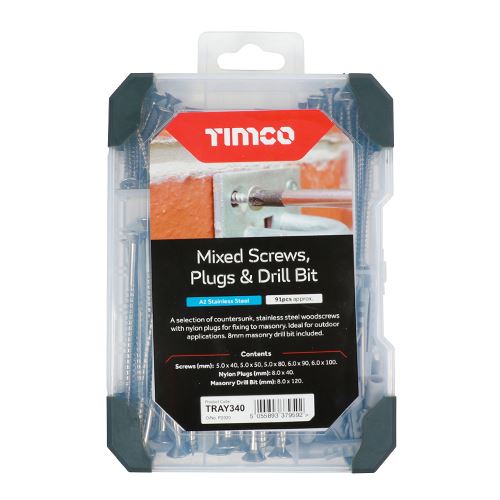 TIMCO Mix Screws Plug Drill Bit SS 251pcs Pack 1