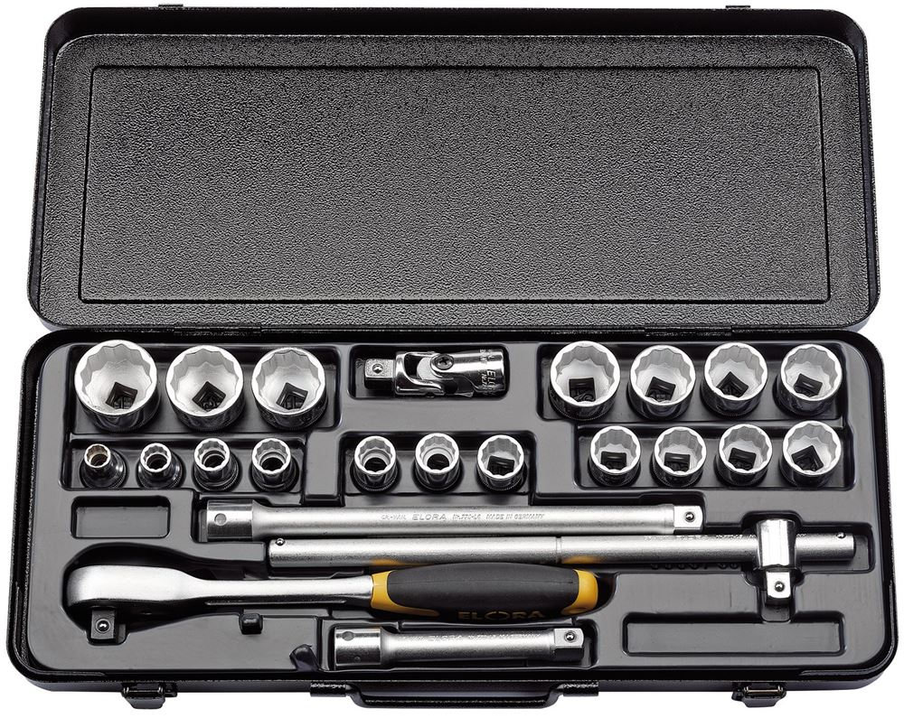 50649 Elora Elora Imperial Socket Set, 1/2 Sq. Dr. (23 Piece) 770-OKLAU 1/2 Socket Sets Professional Trade DIY Workshop Garage Use
