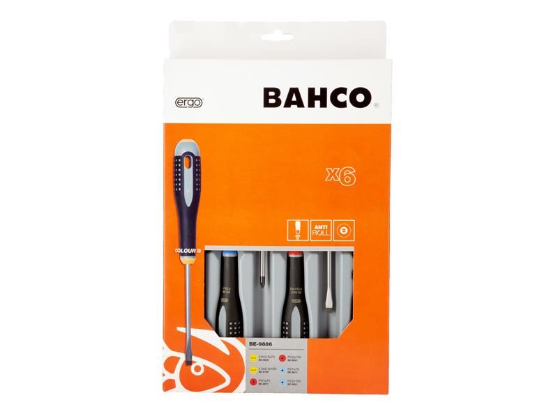 Bahco BE-9886 BE-9886 ERGO™ Screwdriver Set, 6 Piece