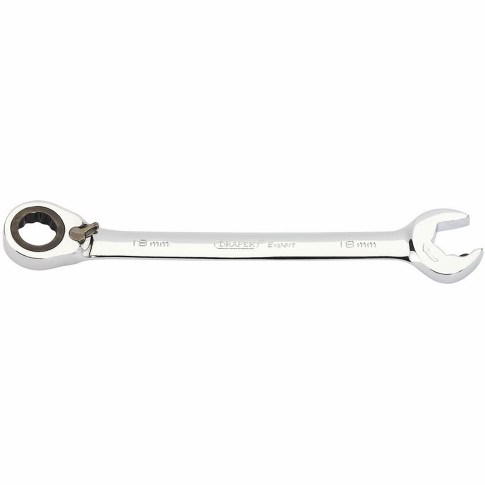 06850 Draper Expert 18mm Expert Hi-Torq Metric Reversible Ratcheting Open End/Combinat Spanner/Wrench Ratchet Spanners Professional Trade DIY Worksh