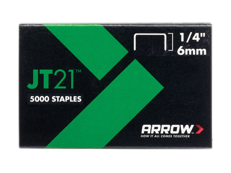 Arrow A214 JT21 T27 Staples 6mm (1/4in) Box 5000