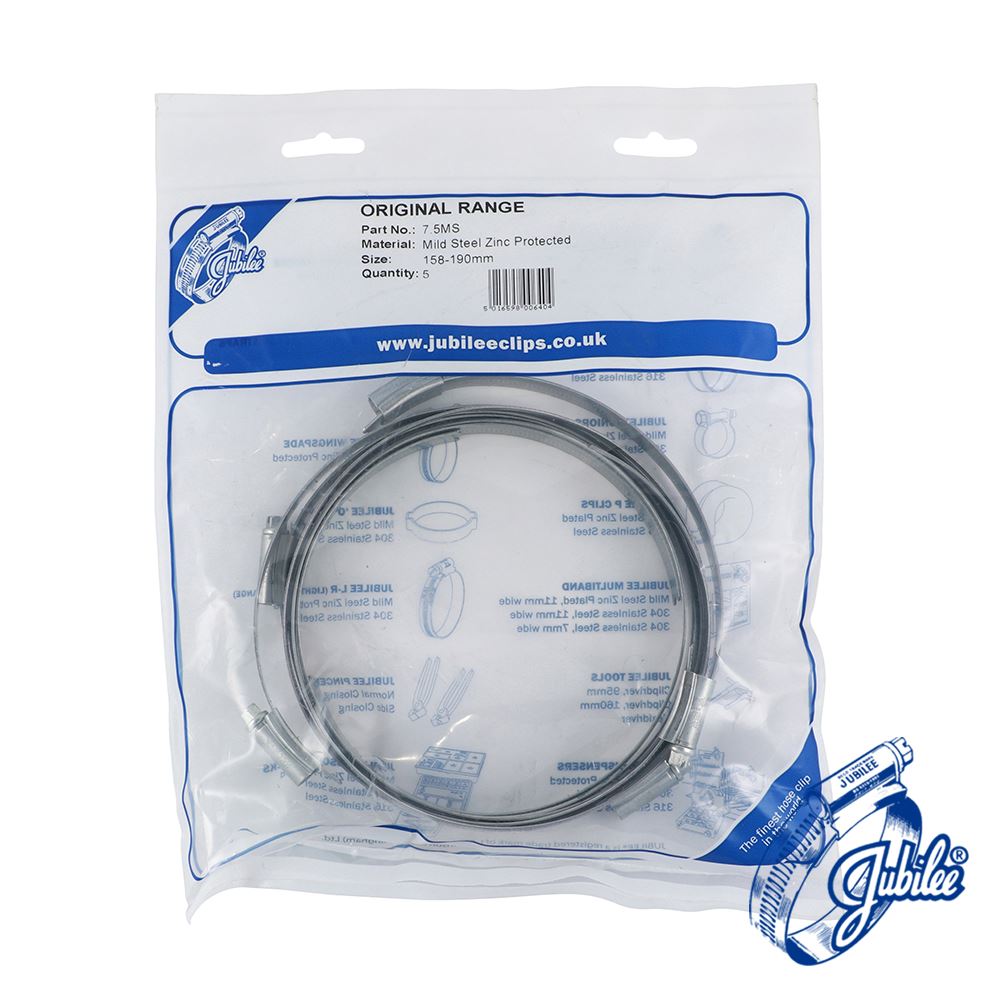 TIMCO Jubilee Clip Mild Steel 158-190mm Pack 5