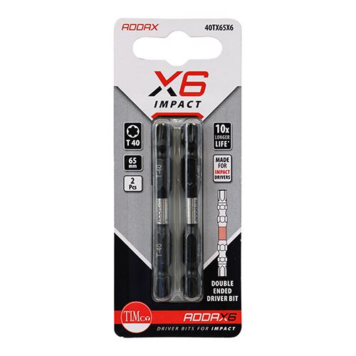 TIMCO X6 Double Ended TX Drive Bit TX40 x 65 Pack 2