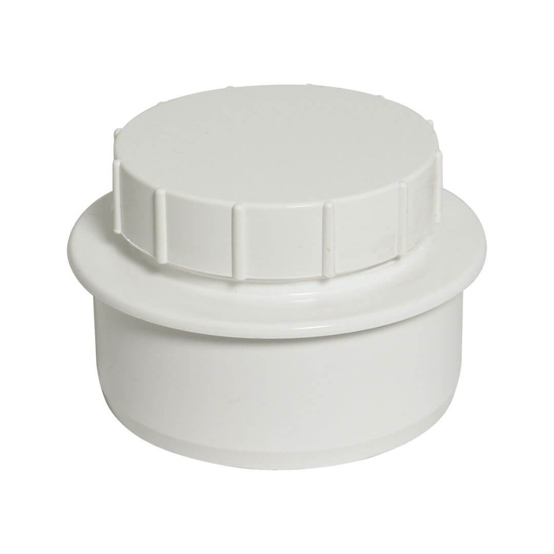FLOPLAST RING-SEAL SCREWED ACCESS CAP;4" SOIL/110 WH