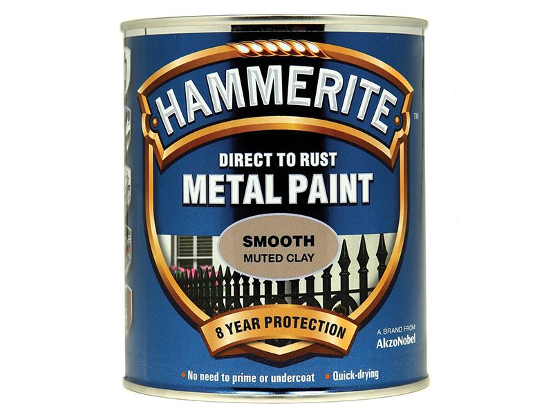 Hammerite 5158232 Direct to Rust Smooth Finish Metal Paint Muted Clay 750ml