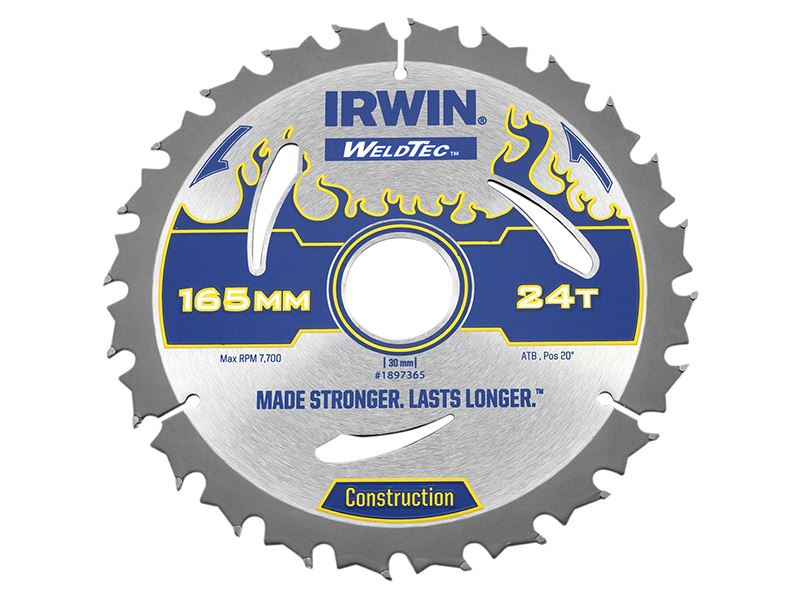 IRWIN� 1897365 Weldtec Circular Saw Blade 165 x 30mm x 24T ATB