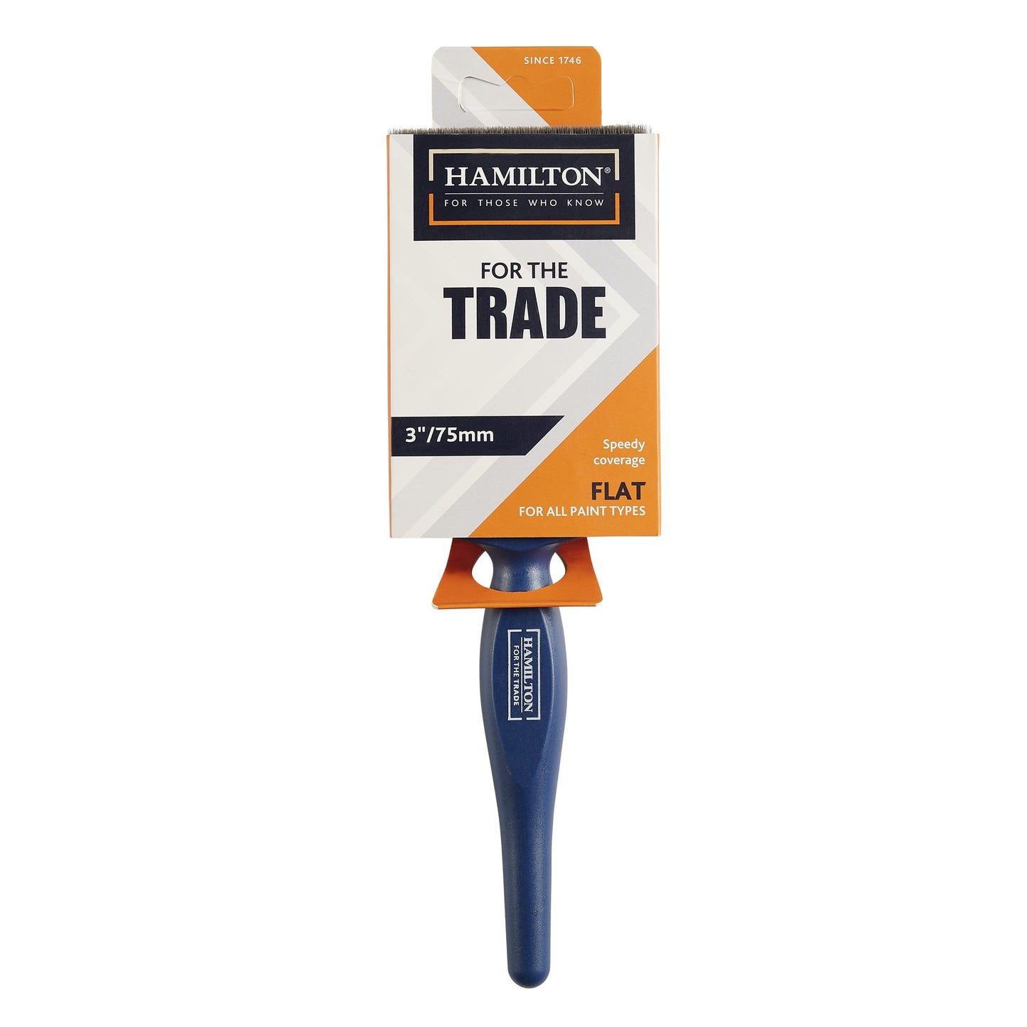 For The Trade 3in Plastic Handle Flat Paint Brush with Synthetic Blend Bristles for Decorating and Painting