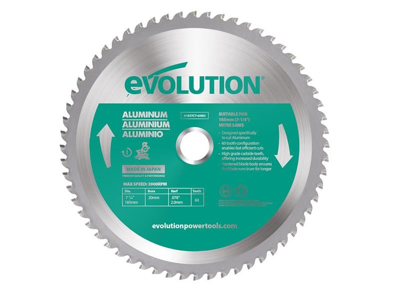 EVL Aluminium Cutting Circular Saw Blade 185 x 20mm x 60T