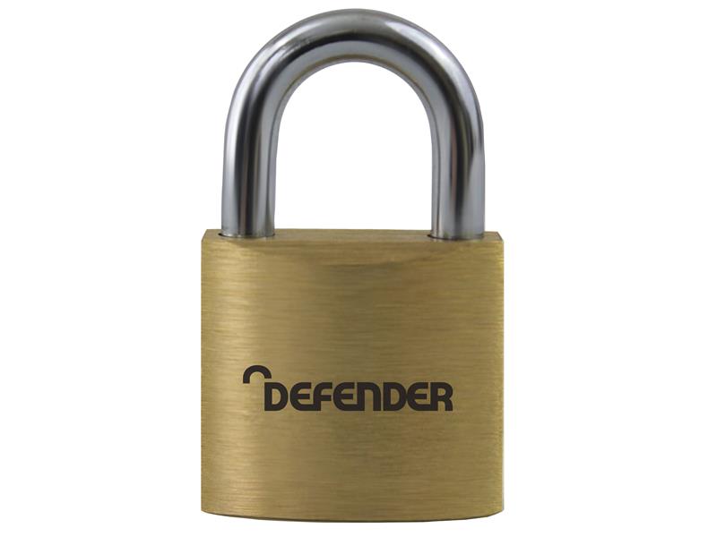 DEFENDER DFBP2T Brass Padlock Twin Pack 20mm
