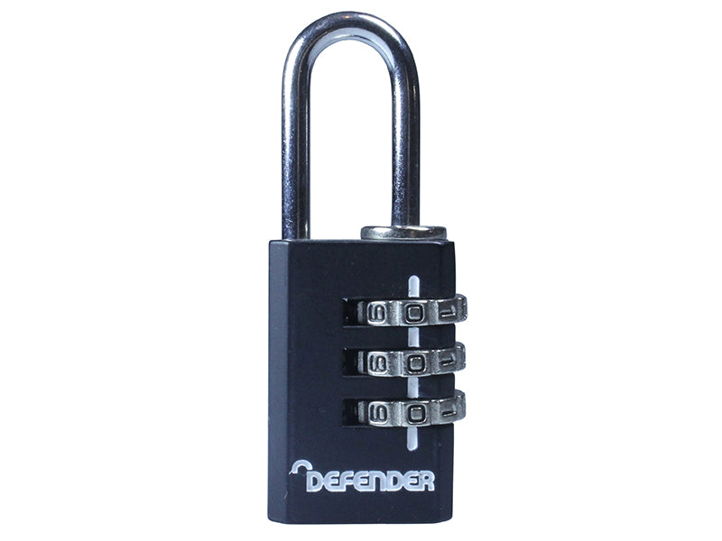 DEFENDER DFCOMBI20 Black Die-Cast Combination Padlock 20mm