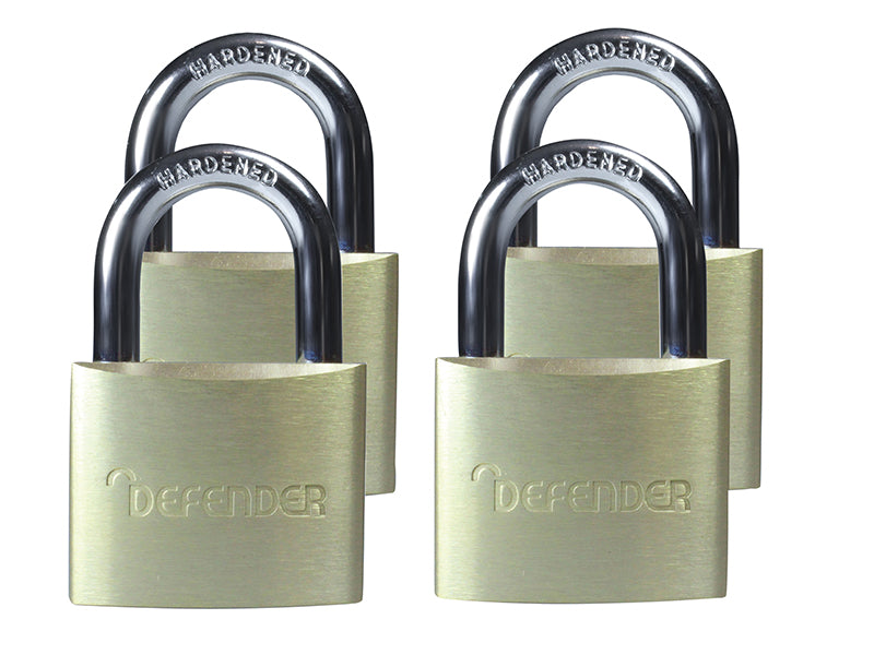 DEFENDER DFAL4Q Aluminium Padlock Quad Pack 40mm