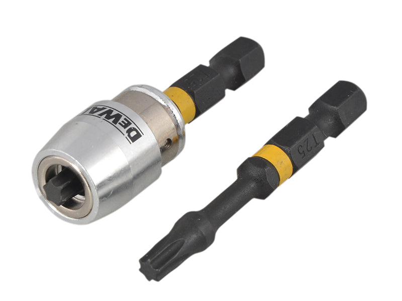 DEWALT DT70538T-QZ Impact Torsion Bits TX25 x 50mm (x2) and Magnetic Screwlock Sleeve