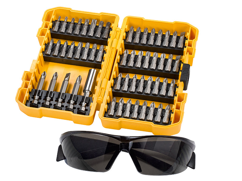 DEWALT DT71540-QZ DT71540 High-Performance Screwdriving Bit Set, 53 Piece + Safety Glasses