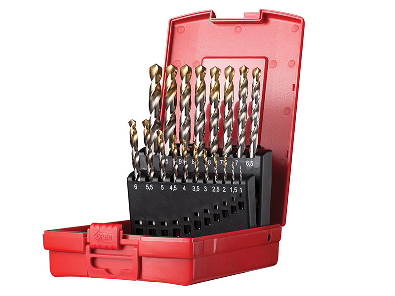 Dormer A095201 A095 Set 201 A002 HSS TiN Coated Jobber Drill Set of 19 1.0-10.0 x 0.5mm