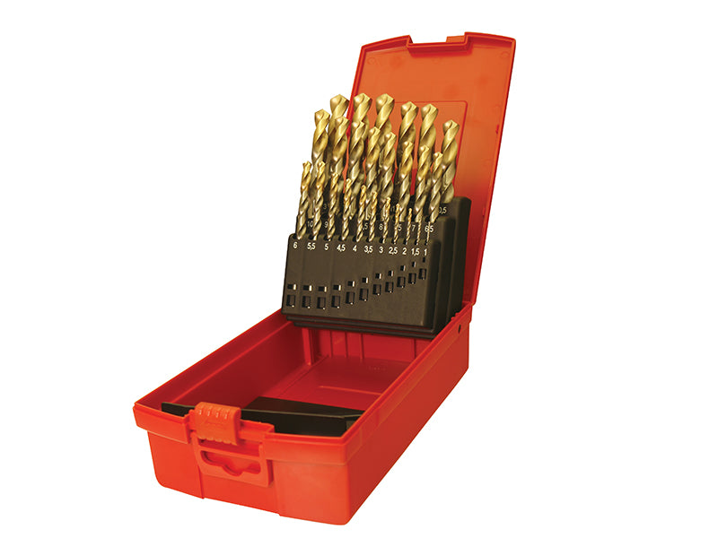 Dormer A095204 A095 Set 204 HSS TiN Coated Jobber Drill Set of 25 1.0-13.0 x 0.5mm