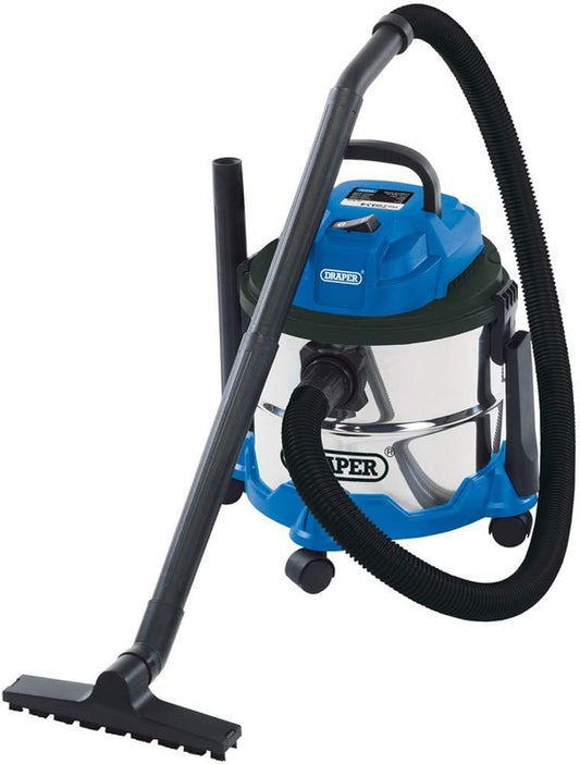 Draper 20514 Wet and Dry 1250W Vacuum Cleaner with 15 Litre Stainless Steel Tank