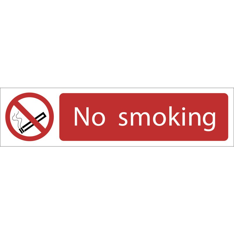 Draper NO SMOKING SIGN SMALL 73159 Prohibition and Fire Equipment Signs