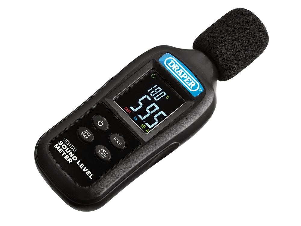 Draper DIGITAL SOUND LEVEL METER 12442 12442 Handlheld Digital Sound Level Meter, 35-135dB and -20 to +70°C