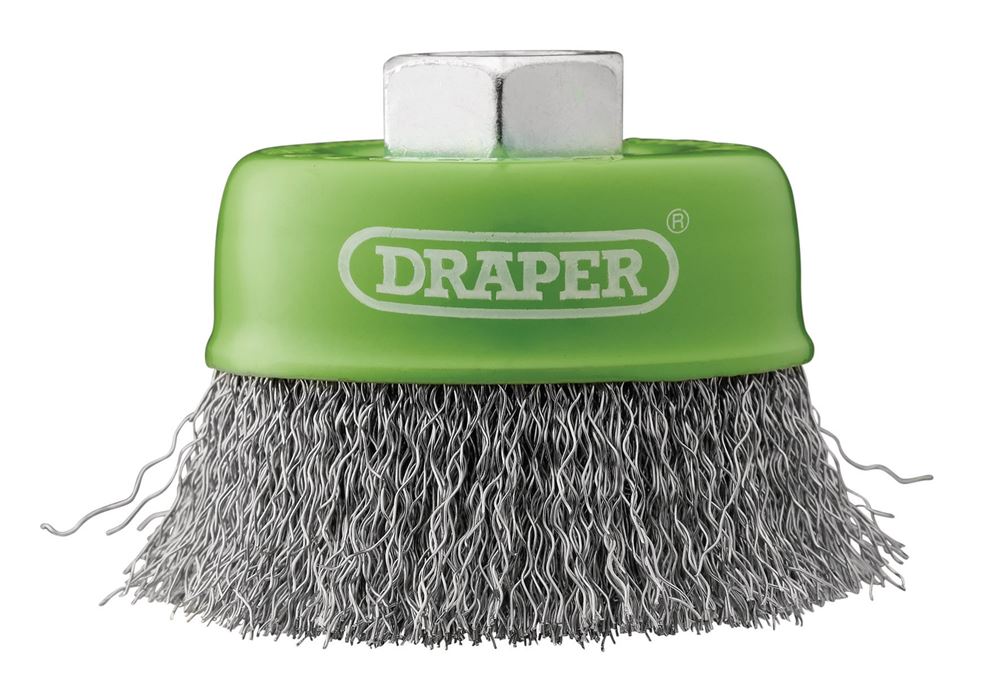 Draper 75MM CUP BRUSH STAINLESS M14 08052 Stainless-Steel Crimped Wire Cup Brushes, M14