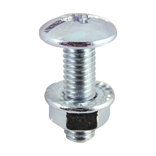 TIMCO Cable Tray Bolt & F/Nut Zinc M6 x 25 Silver Pack 200