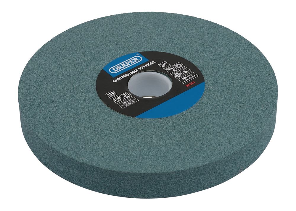 Draper GRINDING WHEEL 120G 200X25MM S 04141 Silicon Carbide Bench Grinding Wheel, 200 x 25mm, 120G