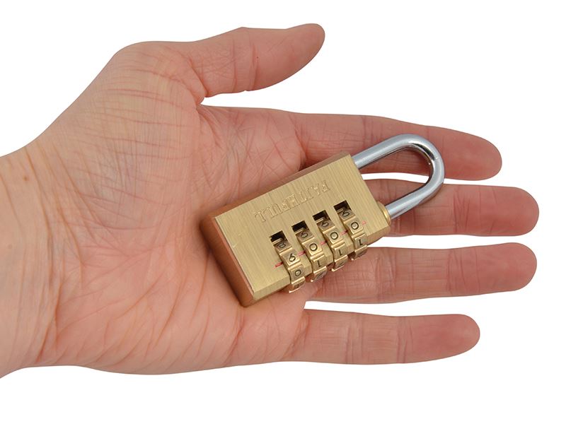 Faithfull FAIPLB28COM Brass Combination Padlock 28mm |
