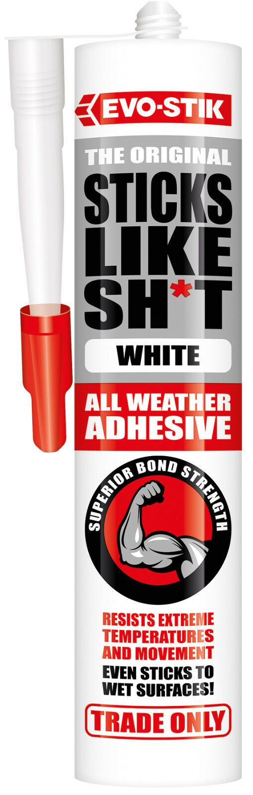 12 x EVO STIK White Sticks Like Adhesive 290ml Strong Grab Wet Surface Bonding