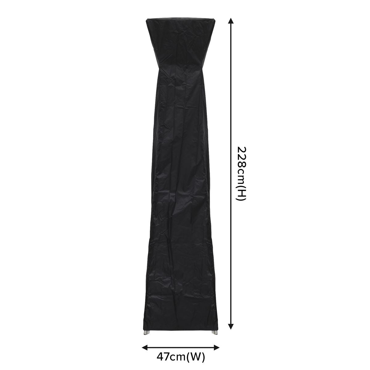 Dellonda DG7 Pyramid Gas Tower Patio Heater Water-Resistant Cover 2280 x 470mm, Black | Water Resistant, Folding | High quality, water-resistant