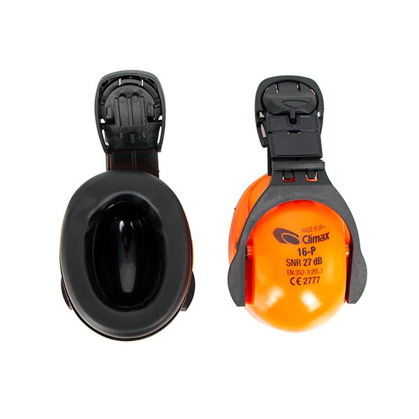 CLIMAX 16P HELMET ATTACHMENT EAR DEFENDERS ORANGE / BLACK