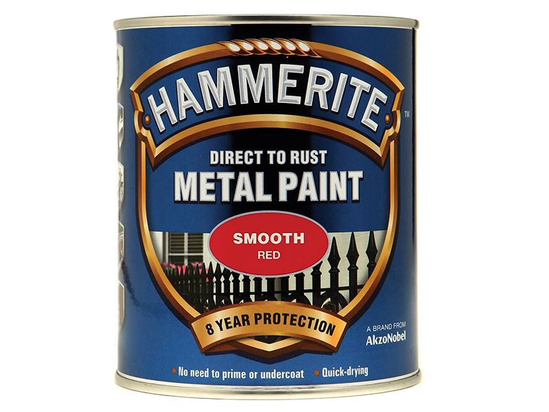 Hammerite 5092824 Direct to Rust Smooth Finish Metal Paint Red 750ml