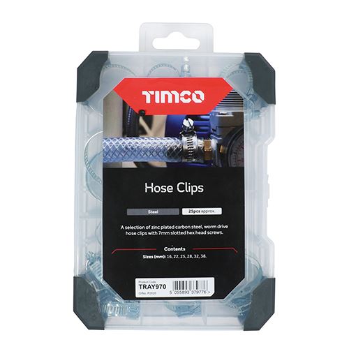 TIMCO Mix Hose Clips Zinc 25pcs Pack 1