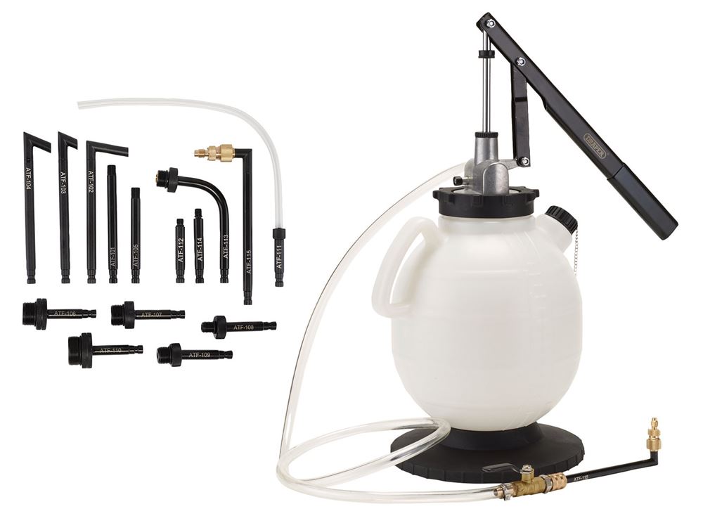 Draper 7.5L TRANS & ENGINE FILLER Transmission and Engine Oil Filling System, 7.5L (16 Piece)