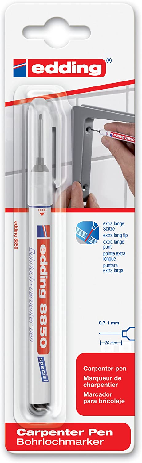 Edding 8850 Permanent Carpenter's Marker 0.7-1mm Extra Long Tip, Black