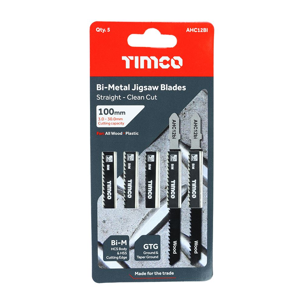 TIMCO Bi-Metal Jigsaw Blade for Wood T101BF Pack 5