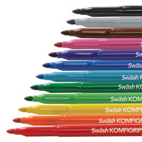 Swash Komfigrip Clring Pen Ast Pk12