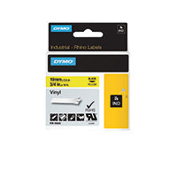 Dymo Rhino Vinyl Tape 19mm Blk/Ylw
