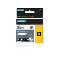 Dymo Rhino Nylon Tape 12mm Blk/Wht