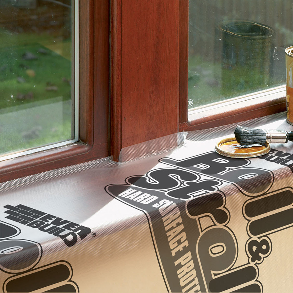 Everbuild Roll & Stroll Hard Surface Protector – Self-Adhesive – Totally Waterproof – Transparent Blue – 600mm x 75m Roll