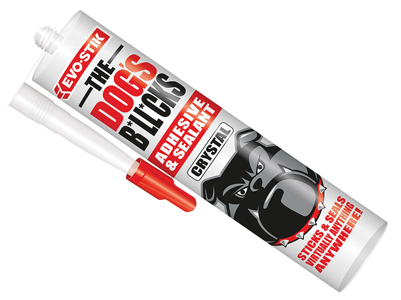 EVO-STIK 30610687 The Dog's B*ll*cks Multipurpose Adhesive & Sealant Crystal Clear 290ml