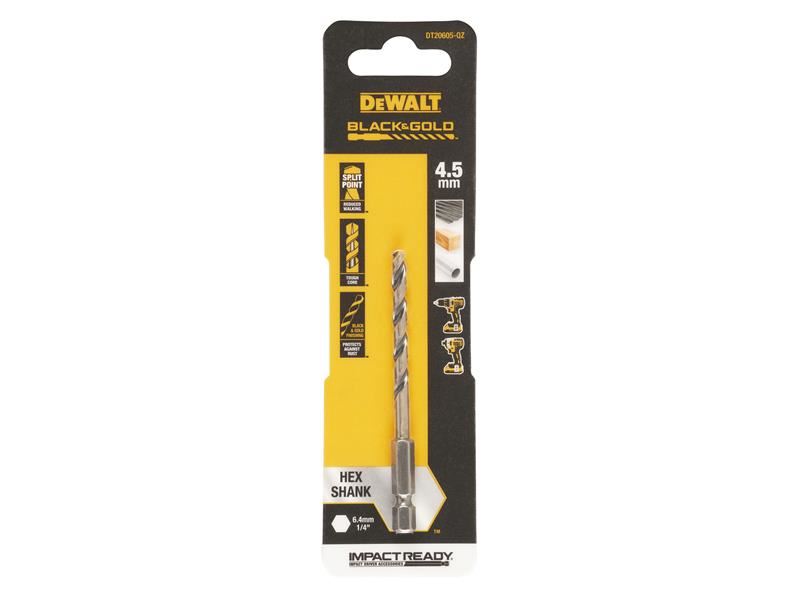 DeWalt BLACK&GOLD Hex HSS-G Drill Bit 4.5mm